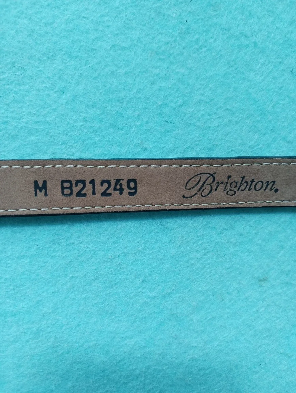 Brighton 2 Tone Leather Belt Brown Tan &  Silver Tone Buckle Loop 44in Excellent